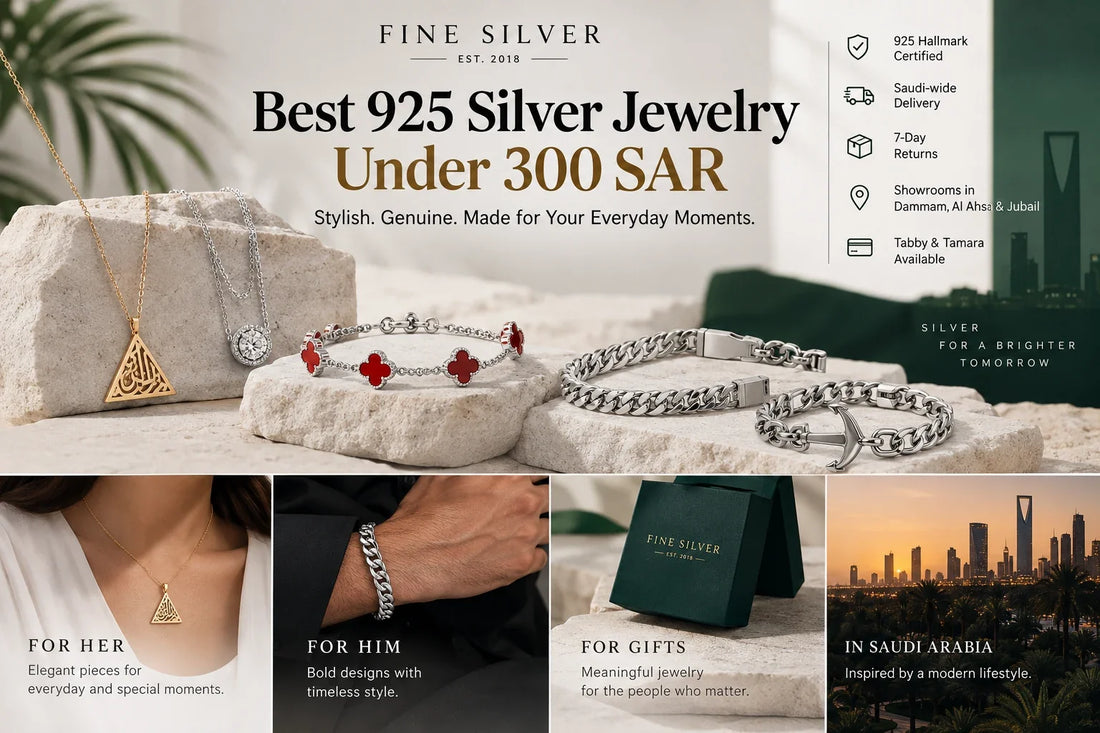 Best 925 silver jewelry under 300 SAR in Saudi Arabia — Fine Silver 925 Italian silver collection for women and men