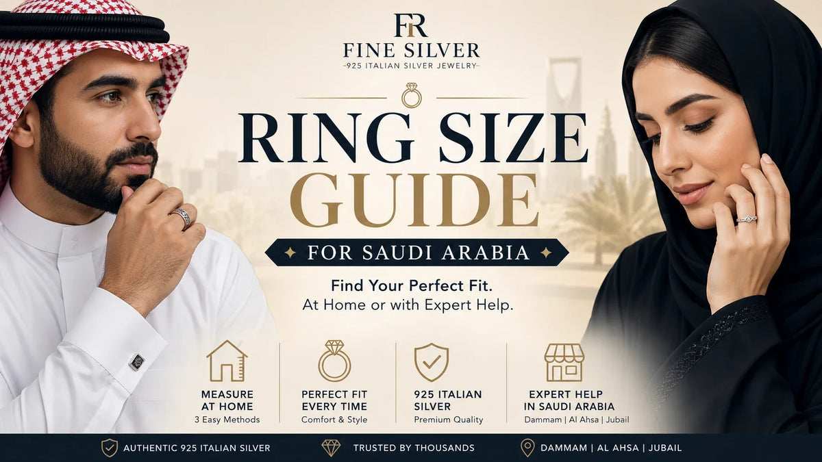 Ring size guide for Saudi Arabia with 925 Italian sterling silver rings — Fine Silver