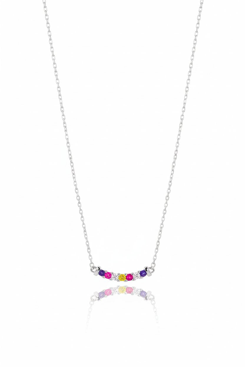 Multiple color stones necklace