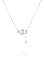 Dainty Opal Evil Eye Necklace | 925 Italian Silver