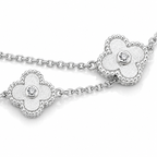 925 Sterling Silver Triple Clover Station Bracelet – Alhambra Inspired