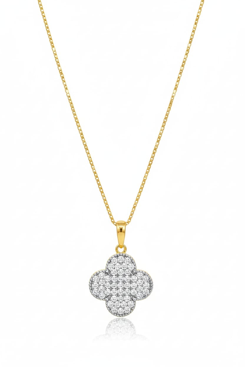 Luxurious Italian 925 Silver Clover Necklace – A Symbol of Luck and Elegance