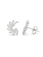 Sparkling Silver Pave Swirl Stud Earrings