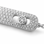 925 Sterling Silver Micro-Pavé Bar Bracelet with Floating Zircon