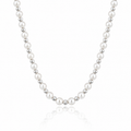 Elegant 925 Sterling Silver Freshwater Pearl Necklace with Textured Silver Beads