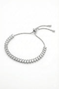 925 Italian Silver Baguette-Cut Adjustable Slider Bracelet