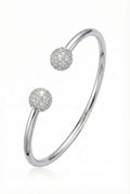 Sparkling Silver Tone Open Cuff Bangle Bracelet