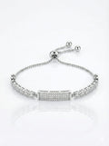 Sparkling Silver Tone Adjustable Bolo Bracelet