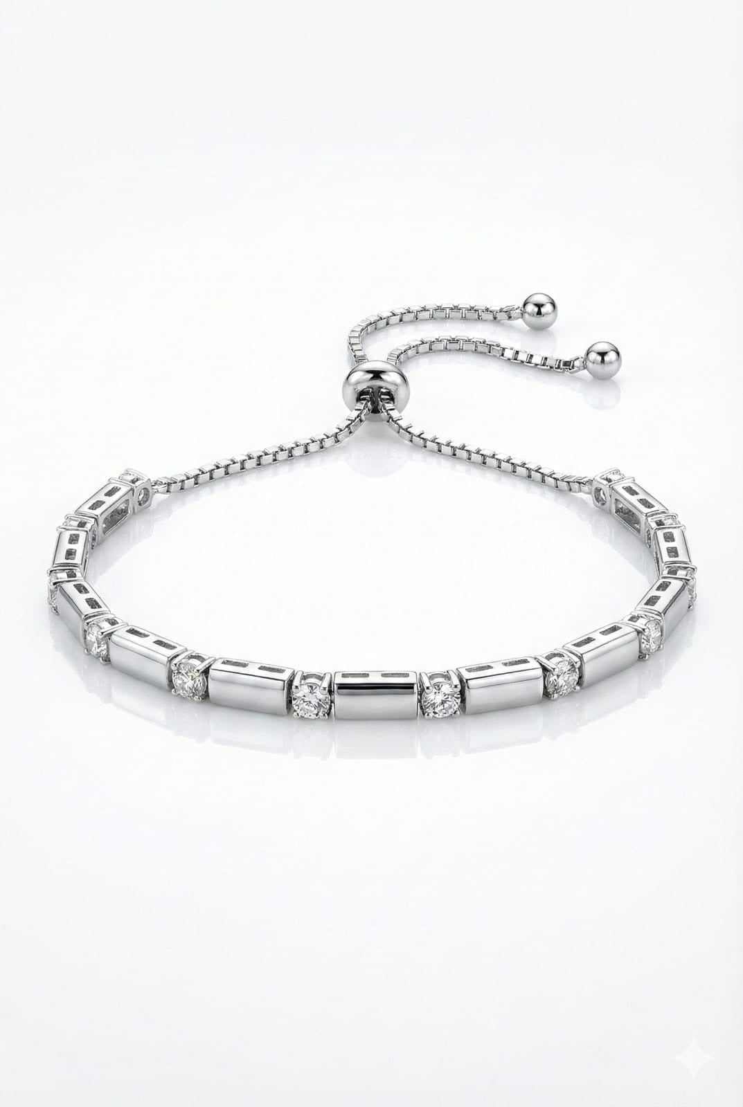 Silver Tone Adjustable Bolo Bracelet