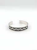 Bold 25.90g 925 Italian Silver Geometric Zig-Zag Adjustable Cuff Bracelet