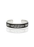 Statement 25.11g 925 Italian Silver Geometric Oval Cuff Bracelet