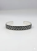 Classic 28.32g 925 Italian Silver Braided Celtic Knot Adjustable Cuff Bracelet