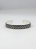 Classic 28.32g 925 Italian Silver Braided Celtic Knot Adjustable Cuff Bracelet