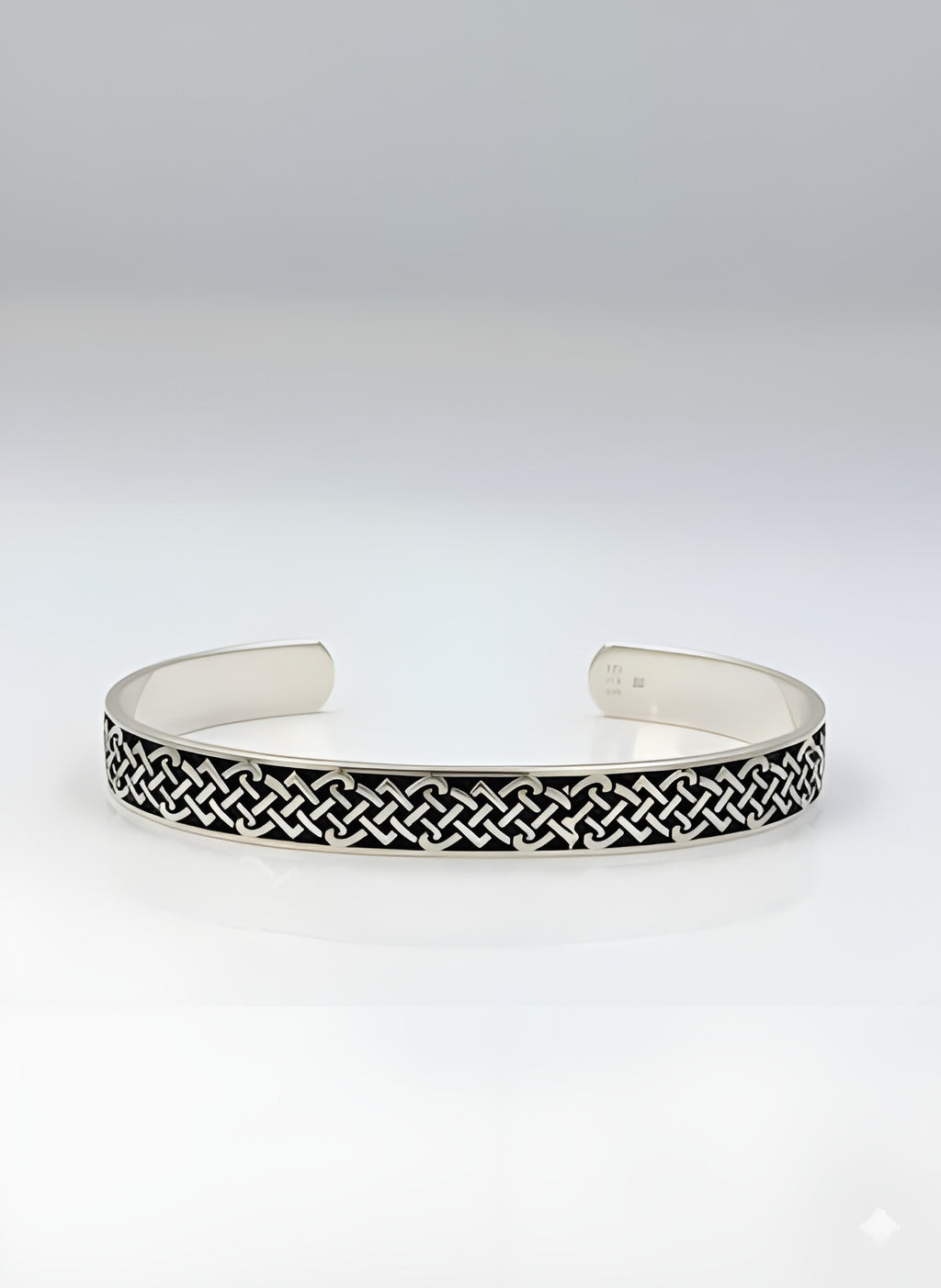 Intricate 22.12g 925 Italian Silver Celtic Interlace Adjustable Cuff Bracelet