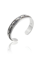 Artistic 27.52g 925 Italian Silver Marching Elephants Adjustable Cuff Bracelet