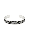 Bold 30.26g 925 Italian Silver Greek Key Adjustable Cuff Bracelet