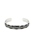 Bold 30.26g 925 Italian Silver Greek Key Adjustable Cuff Bracelet