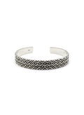 Intricate 22.98g 925 Italian Silver Triple Zig-Zag &amp; Dot Adjustable Cuff Bracelet