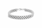 Silver Presidential Link Bracelet (23cm) - High Polish Mens Watch Style Chain