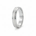 Timeless 925 Italian Silver Band Ring with Textured Center Detai