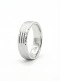 Modern 925 Italian Silver Triple-Groove Textured Band Ring