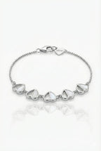 925 Sterling Silver Heart Link Bracelet