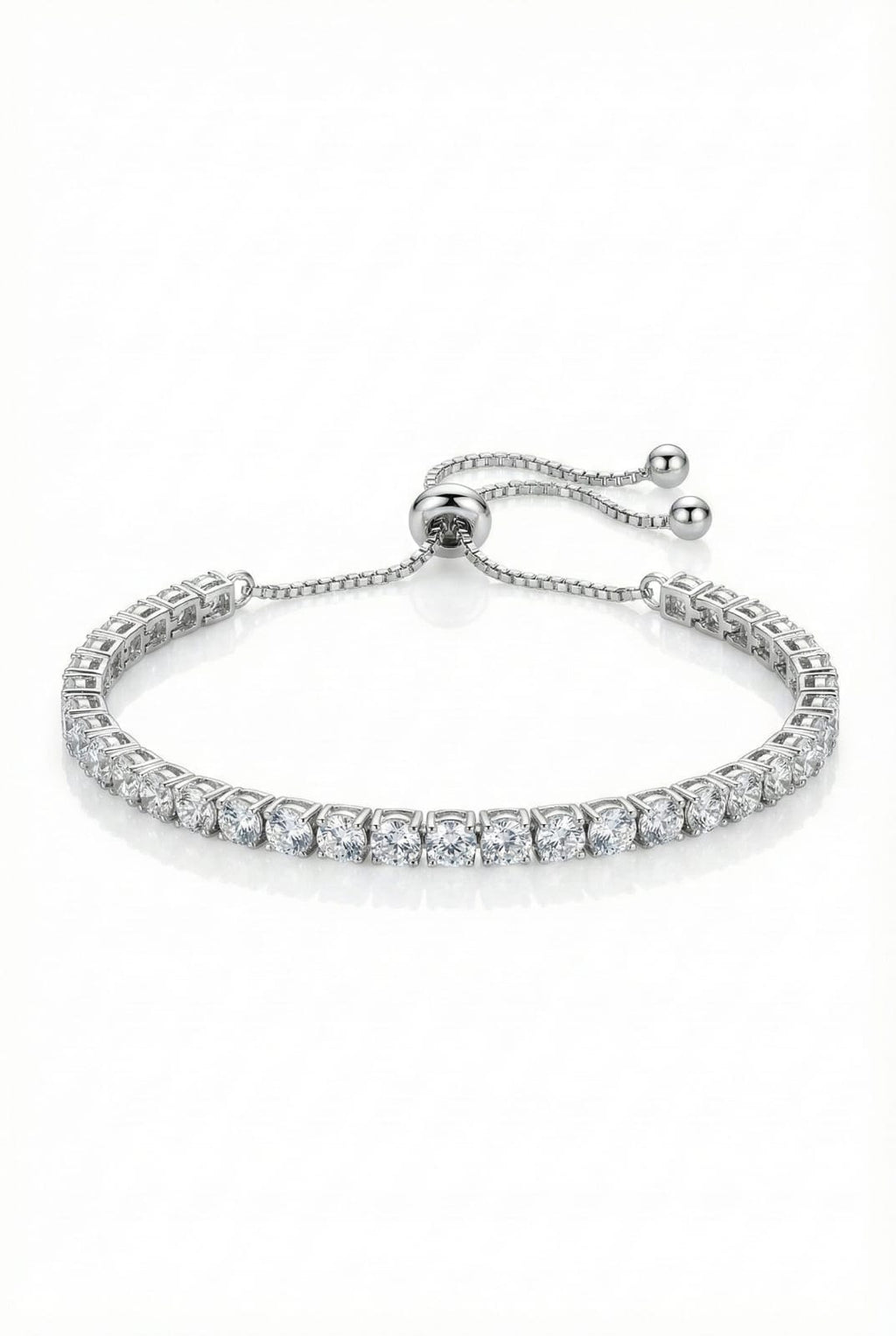 Silver Tone Adjustable Tennis Bracelet