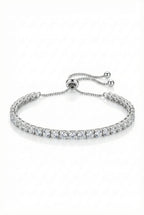 Silver Tone Adjustable Tennis Bracelet