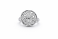 925 Italian Silver Intricate Round Filigree Statement Ring - Size 9