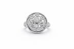 925 Italian Silver Intricate Round Filigree Statement Ring - Size 9