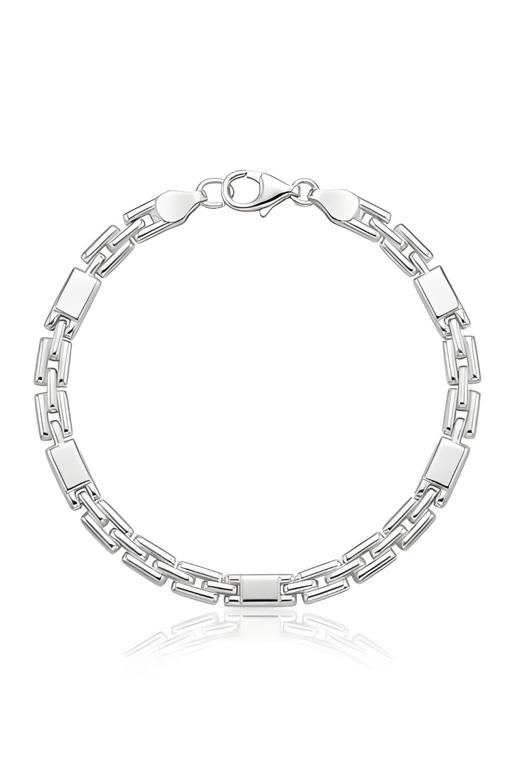 925 Italian Silver Geometric Alternating Bar Bracelet