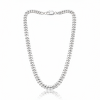 Men's Silver Cuban Curb Link Chain - Premium Stainless Steel Jewelry for Gents