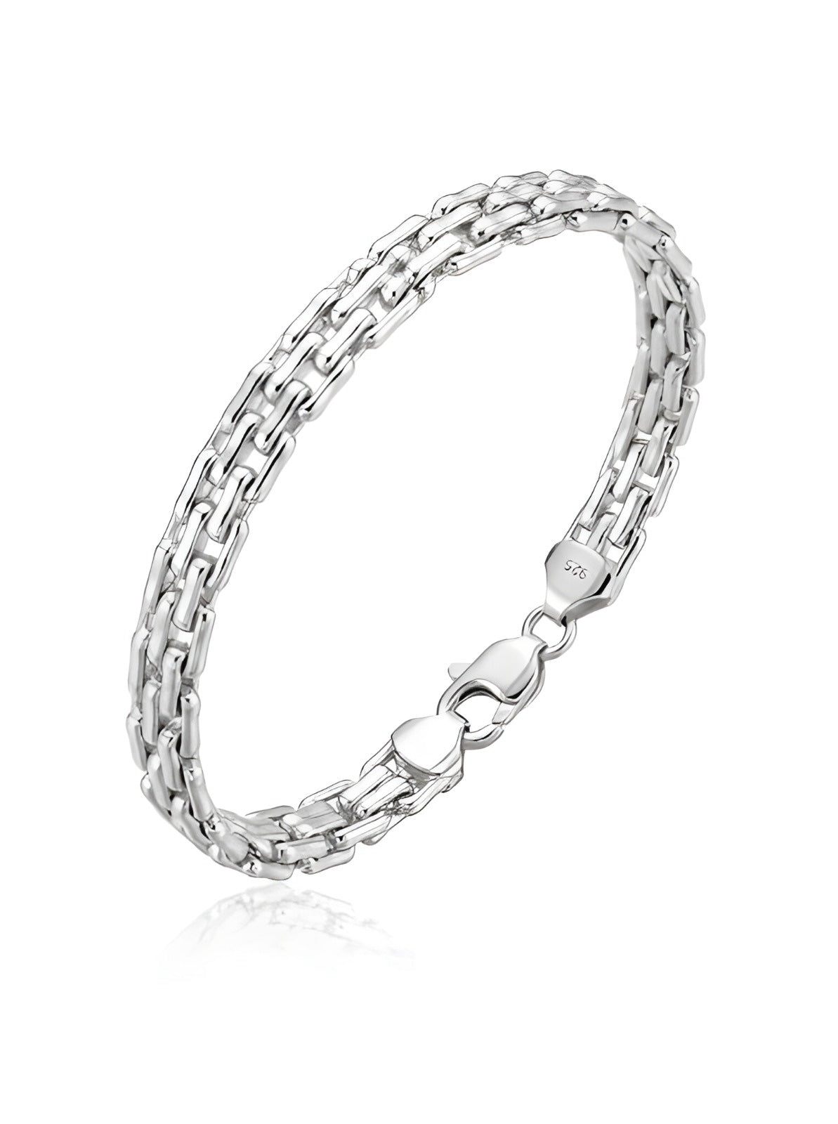 925 Italian Silver Woven Brick Link Brace