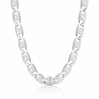 Silver chain necklace on a white background
