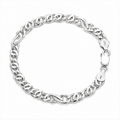 Silver chain bracelet on a white background