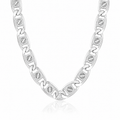 Silver chain necklace on a white background