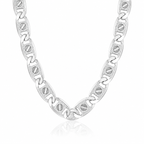 Silver chain necklace on a white background