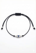Adjustable Black Cord Evil Eye Bracelet