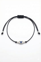 Adjustable Black Cord Evil Eye Bracelet