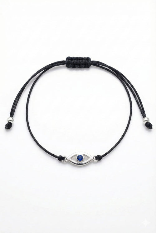 Adjustable Black Cord Evil Eye Bracelet