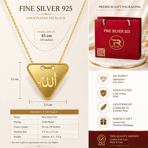 Divine Calligraphy Golden Triangle Pendant Necklace