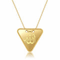 Divine Calligraphy Golden Triangle Pendant Necklace
