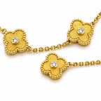 925 Sterling Silver 18K Gold Plated Triple Clover Station Bracelet – Alhambra Inspired