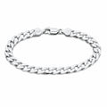 Le Figaro Curb Bracelet in 925 Italian Sterling Silver - product view showing lobster clasp and 925 hallmark
