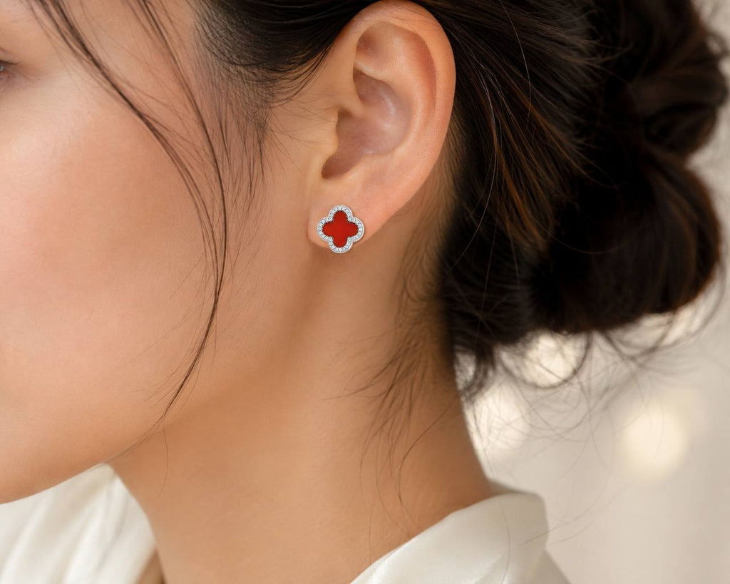 Capri Scarlet Pavé Earrings