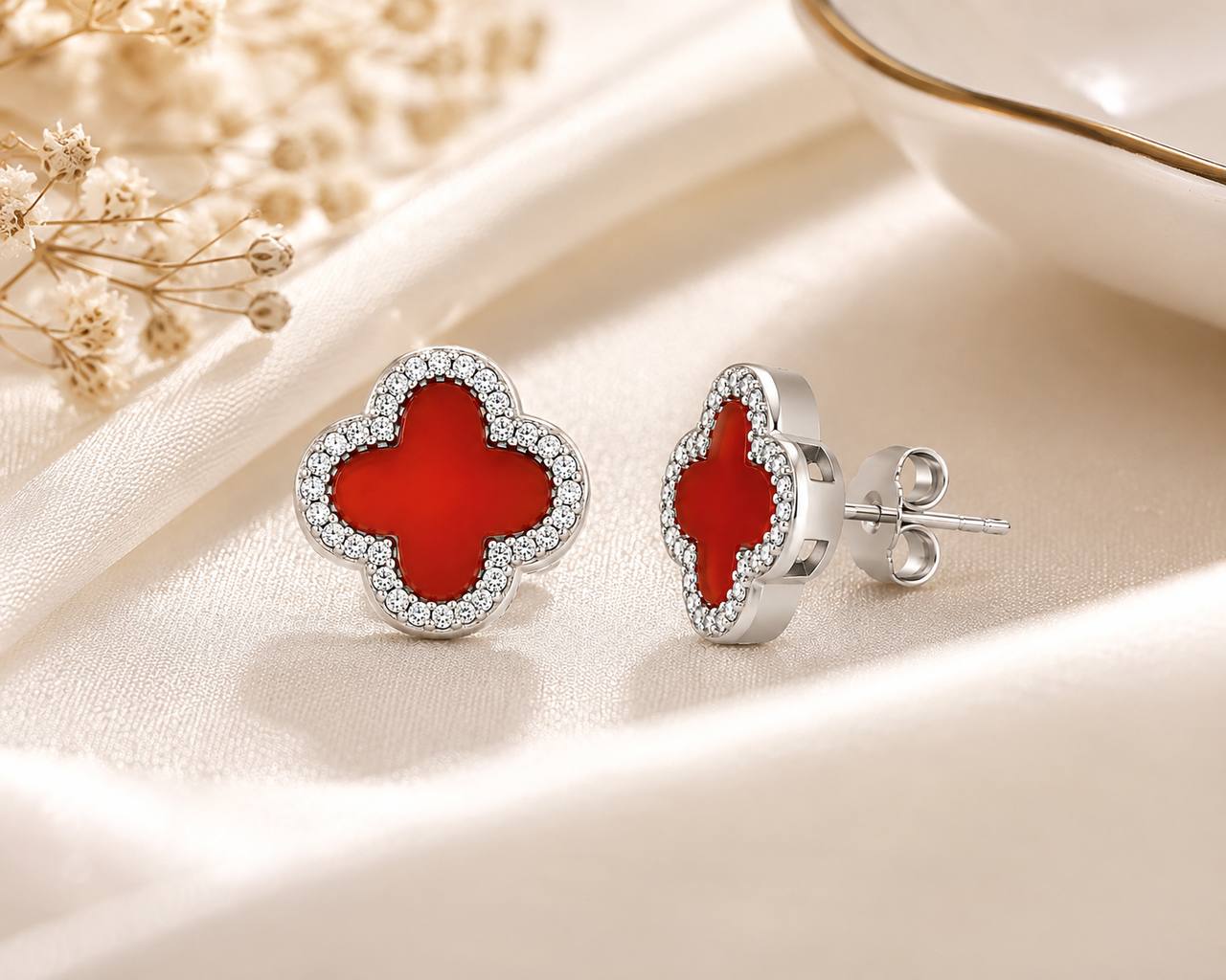 Capri Scarlet Pavé Earrings