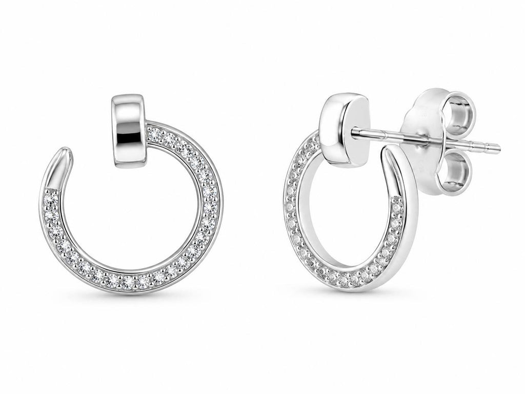 Lumina Arc Pave Earrings