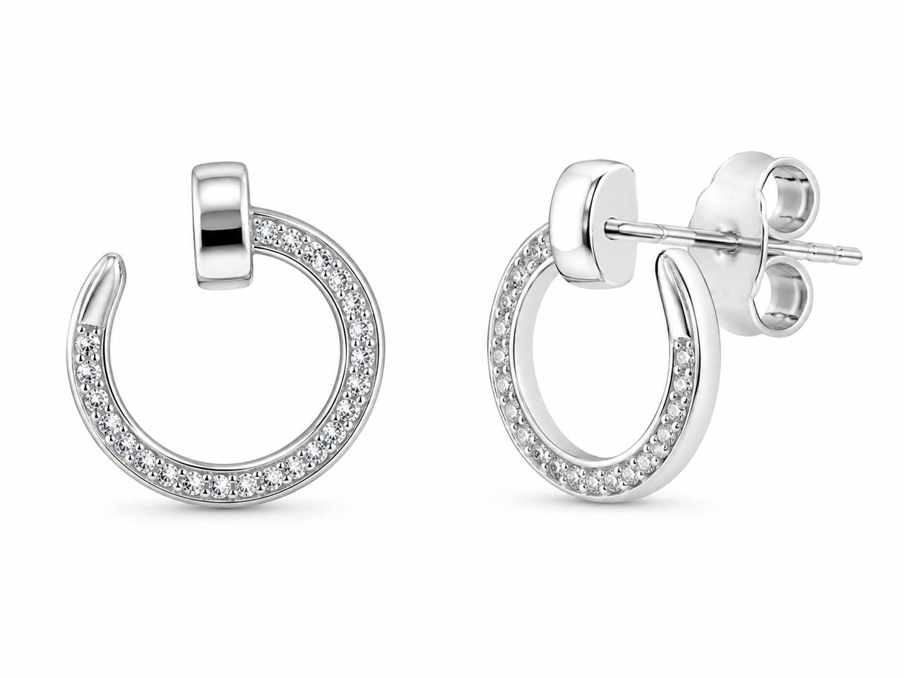 Lumina Arc Pave Earrings