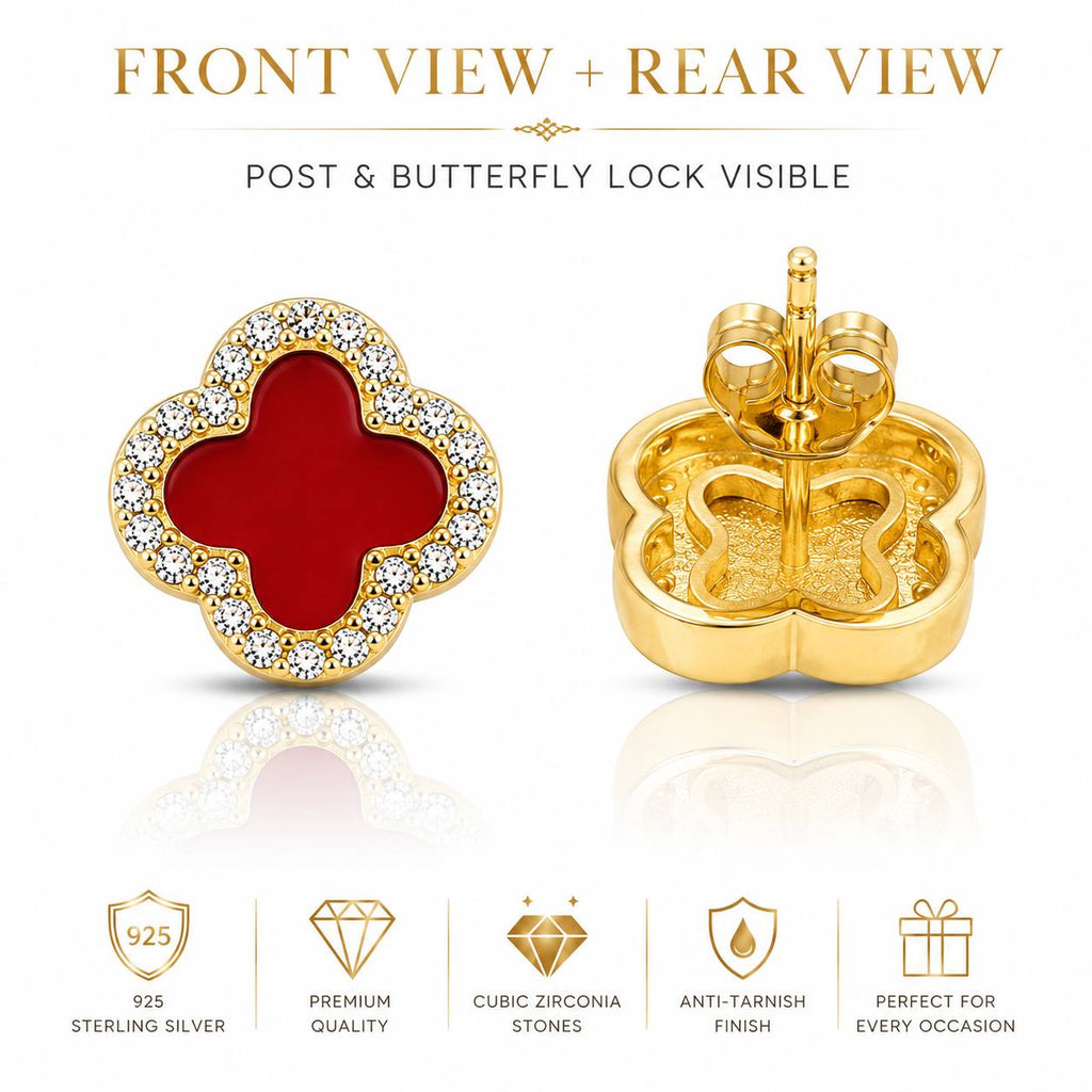 Gilded Clover Stud Earrings