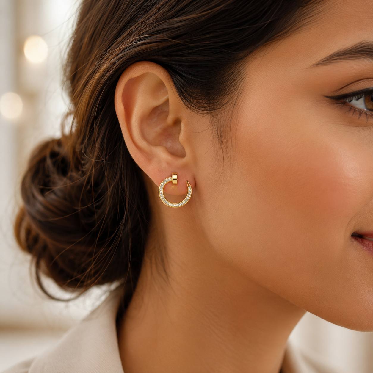 Radiant Gilded Nail Pavé Studs